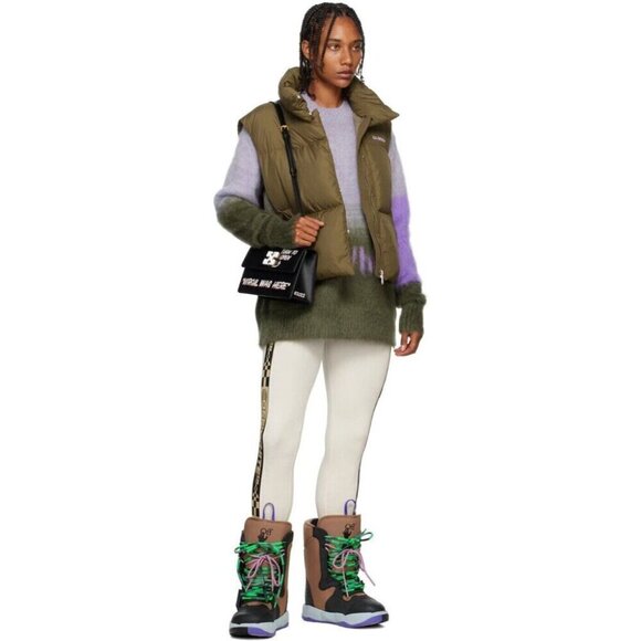 Off-White High Top Snow Sneaker Boots EU 40 US 10 Women's Black Brown Virgil - Picture 3 of 15